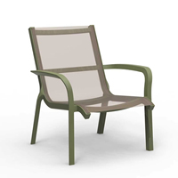 Chaise simple empilable H-749A en polypropylène vert avec dossier en maille, design moderne, imperméable, écologique, imprimé UV, pour extérieur, tendance
