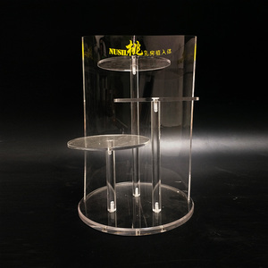 Grand présentoir moderne en acrylique transparent à 3 niveaux, hautement transparent et écologique, recyclable pour porte-bijoux en plexiglas - Product Image 1