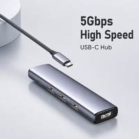 Adaptador Multipuerto Universal USB C Hub, Transferencia de Datos de 5 Gbps, 4K VGA, Gigabit Ethernet, PD 100 W para MacBook Pro Air