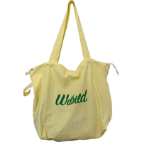 Sac fourre-tout en nylon personnalisé avec logo, sacs fourre-tout grande capacité pour femmes en gros, mini sac fourre-tout promotionnel imprimé personnalisé en tricot