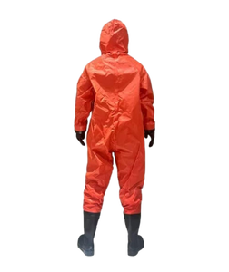 Traje Químico Encapsulado Ligero (FHIB Amarillo/Rojo) - PVC Ignífugo, Compatible con Respiradores para Industria/Laboratorio/Emergencias - Product Image 3