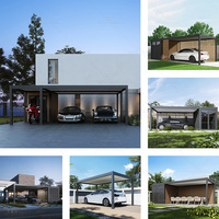 Pérgola de Aluminio con Recubrimiento en Polvo para Exteriores, Techo Fijo Impermeable, Cochera con Cobertizo de Jardín, Diseño Moderno Independiente