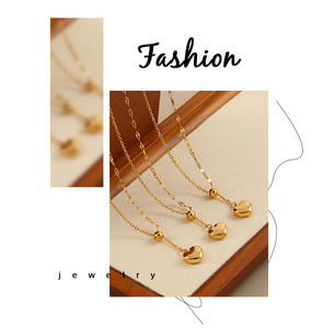 Classica Collana con Ciondolo a Cuore in Acciaio Inossidabile Placcato Oro, Stile Coreano, Impermeabile, per Uso Quotidiano, Regalo per <span class=keywords><strong>Zia</strong></span> - Product Image 5