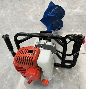 52cc Gas Powered Earth Auger with 4", 6", 8" <b>Drill</b> Bits for Post Hole Digging - Product Image 5