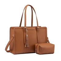 Venta al por mayor de bolsos de hombro escolares de moda, trabajo, viajes de negocios, 15,6, 17in, bolso de mano para ordenador portátil, maletín para mujer, conjunto de bolsos de 2 uds.