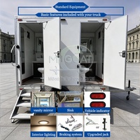Promotion : Remorque WC Mobile 2 Cabines, Mono-essieu, avec Chasse d'eau, Lavabo et Urinoir, pour Événements Extérieurs et Chantiers