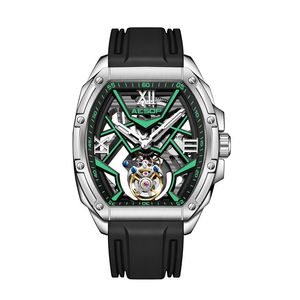 Montre squelette tourbillon de luxe pour homme, boîtier en fibre de carbone et diamants, verre saphir, étanche 30M, mécanique - Product Image 2