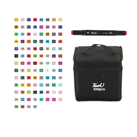 Ensemble de marqueurs d'art à double embout à base d'alcool en plastique Ikeyword 100 couleurs