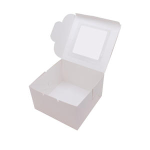 Disposable square Cardboard White Paper Bakery Paper Box Foldable Packaging Cake Box With <b>Window</b> - Product Image 4