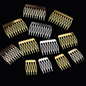 5 8 10 denti 4cm metallo bianco oro ottone fermaglio per capelli pettini logo personalizzato - Product Image 1