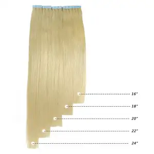 Nastro europeo nelle estensioni dei capelli 100 capelli umani 613 fasci di nastro adesivo vergine remy doppio disegnato nelle estensioni dei capelli umani