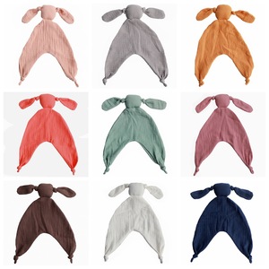 Couverture de sécurité en coton pour bébé, couverture en mousseline pour nourrisson, lapin apaisant pour le sommeil du bébé, <span class=keywords><strong>doudou</strong></span> pour bébé - Product Image 2