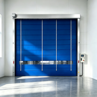 Porte automatique à enroulement rapide en PVC et acier inoxydable pour salle blanche, coupe-vent, pour entrepôt et usine, taille personnalisée