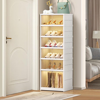 Boîte de rangement à chaussures moderne en gros personnalisée, étagère à chaussures pliable en plastique, organisateur de chaussures, armoire pour la maison, entrée