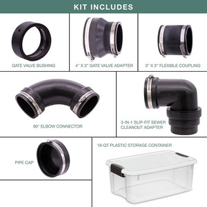 Sistema de Conexión de Drenaje para Autocaravanas AromaNano, Kit de Adaptador de Acoplamiento Deslizante, Conexiones de Manguera de Drenaje para Autocaravanas de 3 Pulgadas, PVC Fernco - Product Image 3