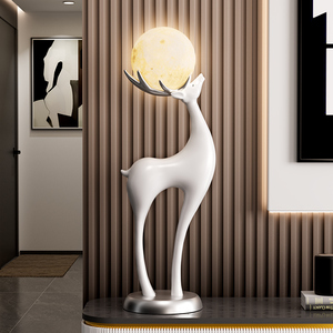 Lampadaire Lucky Deer avec lumière lunaire, décoration de salon moderne de luxe, cadeau de déménagement - Product Image 5
