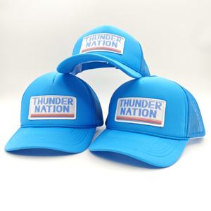 Casquettes de camionneur 5 panneaux personnalisées avec logo brodé, impression 3D en relief, en mousse et maille, pour l'hiver, le cyclisme en extérieur, la mode et la plage - Product Image 3