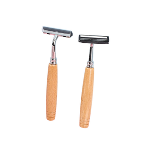 Eco Natural Premium Hotel Amenities Desechables Bambú Madera Maquinilla <span class=keywords><strong>de</strong></span> afeitar Kit Dos cuchillas <span class=keywords><strong>de</strong></span> <span class=keywords><strong>acero</strong></span> <span class=keywords><strong>inoxidable</strong></span> Característica ecológica - Product Image 5