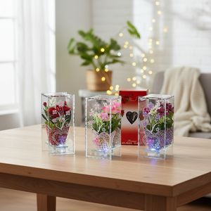 8 \ "vaso di vetro fiore con luce 24 pezzi Set/cartone - Product Image 3