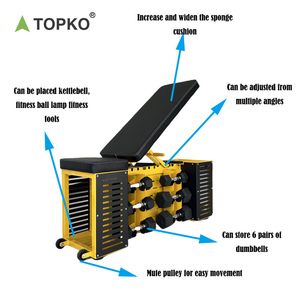 Panca Pesi Multifunzione TOPKO con Portaoggetti Pieghevole per Allenamento Sit-Up e Press, Panca Regolabile per Manubri - Product Image 1