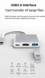 Estación <span class=keywords><strong>de</strong></span> acoplamiento 3 en 1 para tipo C USB 3,0 PD 100W cargador 4K HD <span class=keywords><strong>Convertidor</strong></span> para juegos N-Switch 3 puertos HDTV OTG HUB adaptador - Product Image 4