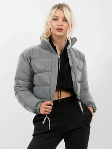 Custom logo Trench <strong>Winter</strong> Women's Coats Zipper Crop <strong>Top</strong> Puffer Jacket - Product Image 5