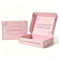 Boîtes d'expédition en carton ondulé écologiques de luxe rose à 3 couches avec logo personnalisé, design entièrement personnalisé, boîte en papier pour le commerce électronique