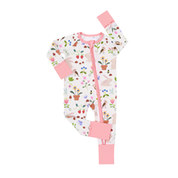 En gros Nouveau design Barboteuse d'été à fermeture éclair à manches longues en bambou pour nouveau-né, Combinaison de nuit unisexe pour bébés et enfants