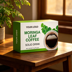 Café Negro Instantáneo con Hojas de Moringa Naturales, Sabor Chocolate, Suplemento Herbal <span class=keywords><strong>para</strong></span> <span class=keywords><strong>el</strong></span> Bienestar Corporal, Personalizable OEM - Product Image 3