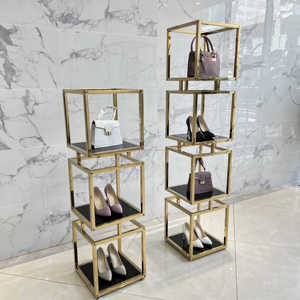Rak <span class=keywords><strong>Display</strong></span> Tas Logam Lapis Bubuk Harga Bagus Produk Baru, Rak Lantai Retail Heavy Duty untuk Tas Tangan dan Dompet - Product Image 4