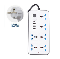 Prise universelle de haute qualité 3000W 2M, panneau de prises standard UE/Royaume-Uni, câble d'extension avec 6 ports de charge