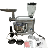 Blender vertical multifonctionnel de 5,5 L avec hachoir à viande, machine à mélanger pour la fabrication du pain, blender alimentaire en acier inoxydable de 1400 W