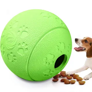 食品级最佳质量8厘米慢速处理宠物狗零食橡胶球拼图狗玩具