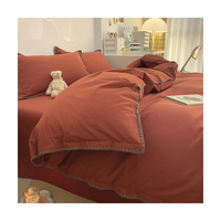 Nouvel ensemble de literie de luxe en coton, confortable, Style Simple, vente en gros, linge de maison, linge de lit lavé