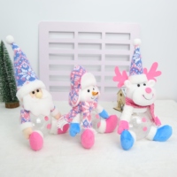 Vente en gros usine : Boîte à bonbons décorative de Noël, figurine Père Noël et Élan, pour décorations d'ambiance de Noël, bleu poudré nordique