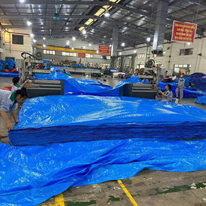 Bâche renforcée en PEHD anti-UV bleue/orange, haute résistance, pour toiture de bâtiment extérieur, diverses couleurs et tailles - Product Image 4