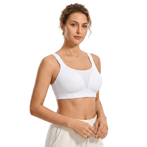 Bare Feeling Simple Halter Sports <b>Bra</b> Seamless Breathable Lightweight Floral Printed Front Crisscross Straps Compression High - Product Image 2