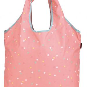 Sac de courses pliable réutilisable à pois bleus, impression par sublimation, vente directe d'usine - Product Image 3
