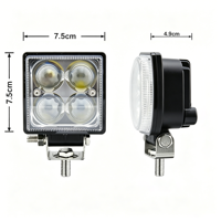 3Inch 12W Square LED Work Light 4D Optical Lens IP68 Waterproof 12-48V 800lm Auxiliary Driving Lamp Offroad Car Truck Forklift