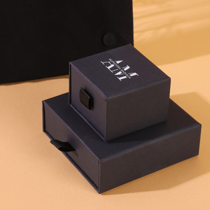Boîte à bijoux noire rigide avec tiroir pour personnalisation de logo et identité de boutique Alexandra Madison, coffret <span class=keywords><strong>cadeau</strong></span> coulissant <span class=keywords><strong>en</strong></span> carton - Product Image 2