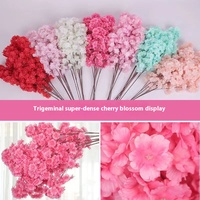 Arche de Fleurs Artificielles Simulant Cerisier et Pêcher, Accessoires de Décoration de Mariage à Quatre Branches et Trois Branches avec Fausses Fleurs Artificielles Encryptées
