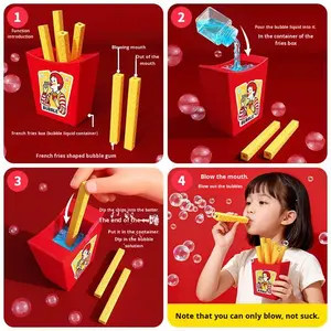 Juguete de Burbujas de Plástico para Fiestas al Aire Libre, Broma, Alivio del Estrés, Lotería Infantil, Accesorios Interactivos Creativos, Palitos de Burbujas con Forma de Papas Fritas - Product Image 4