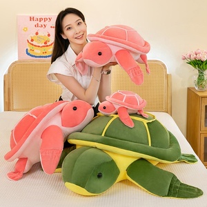 Juguetes de peluche rosa de tortuga verde, cojín suave de tortuga, almohada <span class=keywords><strong>Oogway</strong></span>, respaldos, Tortuga de ojos grandes, muñecos de peluche, regalo para niños - Product Image 1