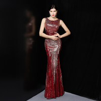 16561-S # Banquet de mariage pour femme, robe longue à sequins pour femme noble, robe grande taille pour femme