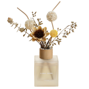 Difusor de Aroma de Vidrio Cuadrado Mate con Tapa de Madera, Flores Secas y Aceites Esenciales, Regalo Perfumado para Spa, Hotel y Decoración del Hogar - Product Image 6