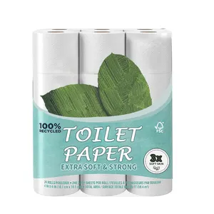 Hochwertiges 4-Schicht-Organic-Toilettenpapier umweltfreundliches septisch sicheres Zellstoffmaterial Rolle Typ günstig 2-3 Schichten Alternative