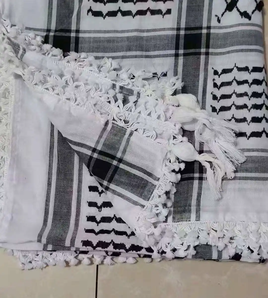 Nx 125*125cm bufandas tejidas con estampado Eatin Oriente Medio musulmán Hijab a prueba de viento árabe Keffiyeh Palastine bufanda