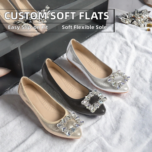 Zapatos Planos de Ballet de PU para Mujer, Zapatos Planos con Punta en Pico y Suela Suave, Zapatos de Vestir Personalizados para Bodas y Fiestas - Product Image 2