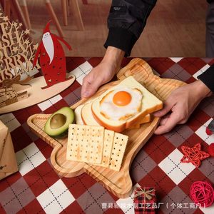 Bandejas Navideñas de Madera - Bandejas Decorativas con Varios Platos para Aperitivos, Dulces, Platos de Papá Noel y Platos para Postres - Product Image 1