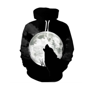 Felpa con Cappuccio da Uomo con Stampa 3D <span class=keywords><strong>di</strong></span> Lupo, Antivento e Traspirante, Novità Autunno/Inverno, Manica Lunga - Product Image 4